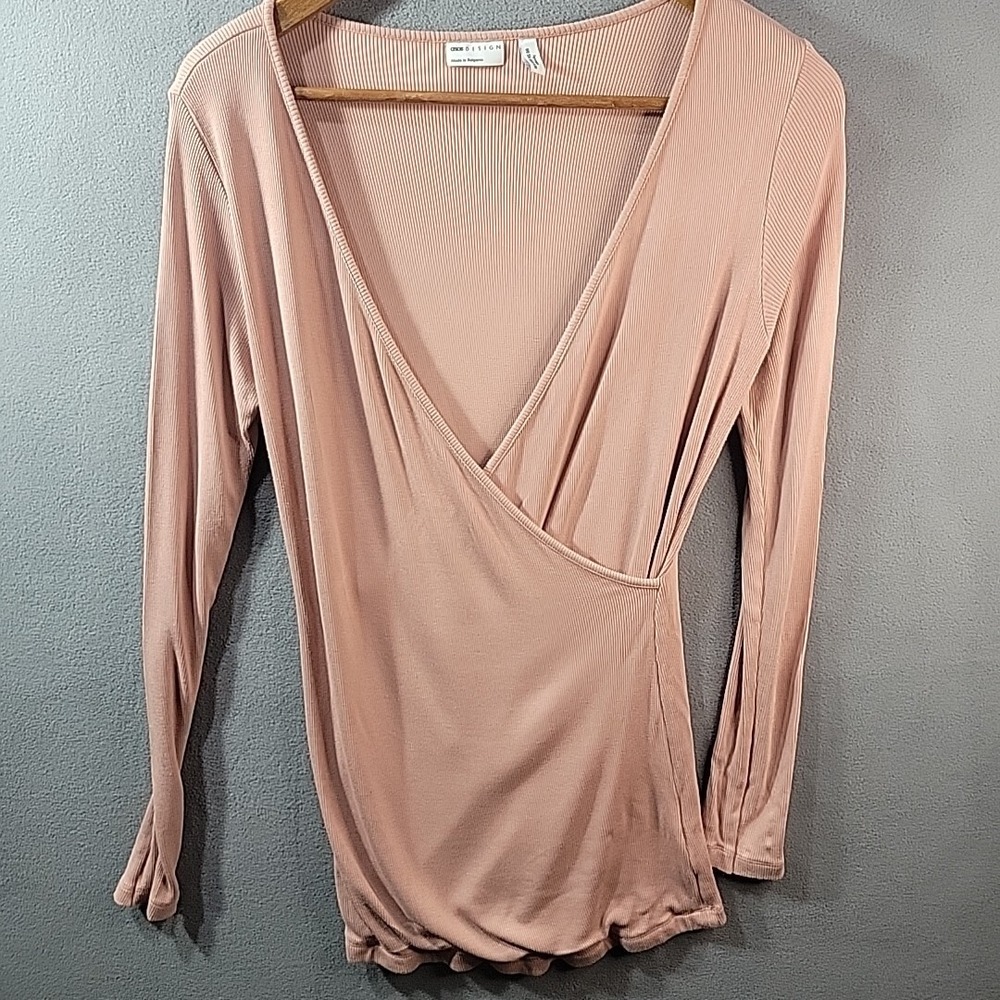 Asos Design Maternity Blouse Womens 8 Pink Cross Front Y2K